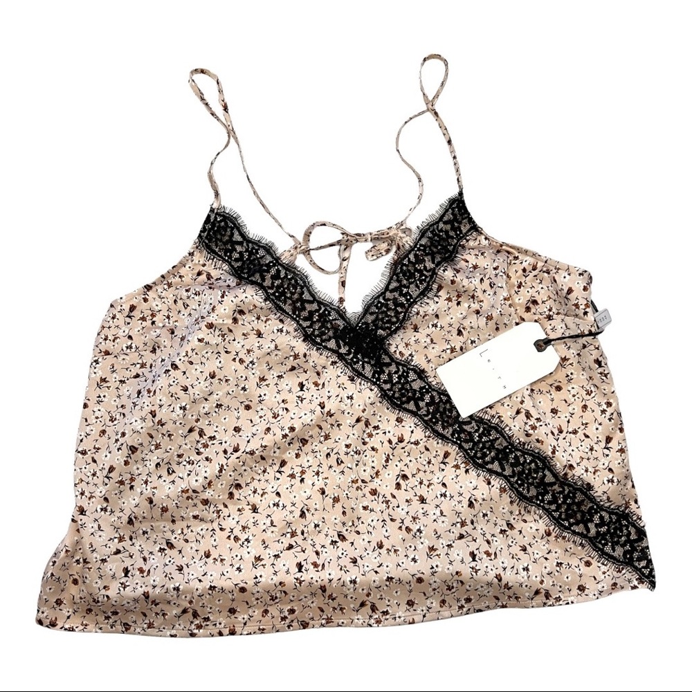 Leith Lace Trim Camisole Pink Smoke Ditsy Floral Tank